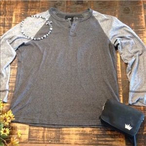 Urban Outfitters BDG Grey Long Sleeve Henley
